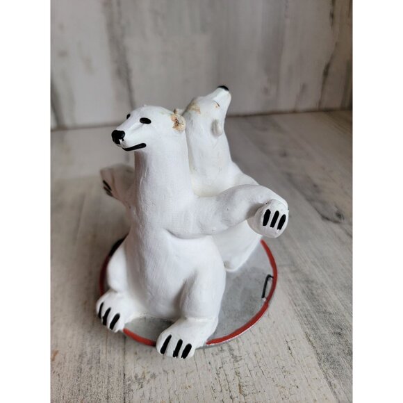 Dept 56 polar bears sled disc vintage Xmas figure decor - Picture 4 of 9